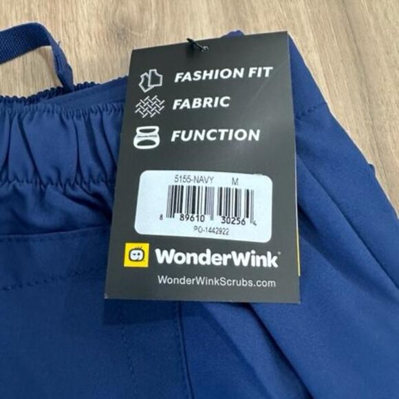 NWT WonderWink Scrubs- THREE Unisex Pants. Blue. Size Medium - Picture 4 of 5